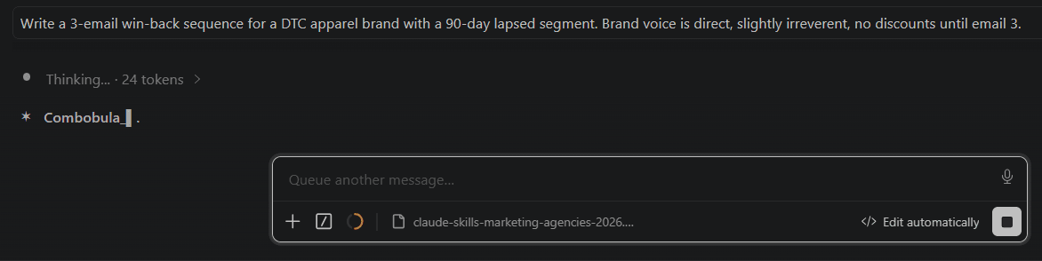Invoking the Claude Skill with client context